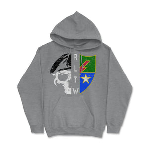 75th Vintage Army 75th Ranger Regiment DUI RLTW Half Skull Half Crest - Hoodie - Grey Heather