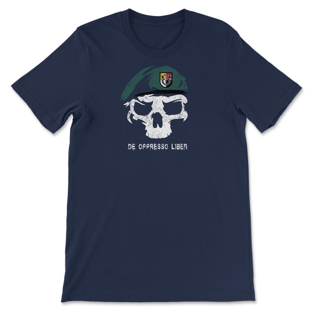 Army Special Forces De Oppresso Liber Green Beret 3rd SFG Airborne - Unisex T-Shirt - Navy