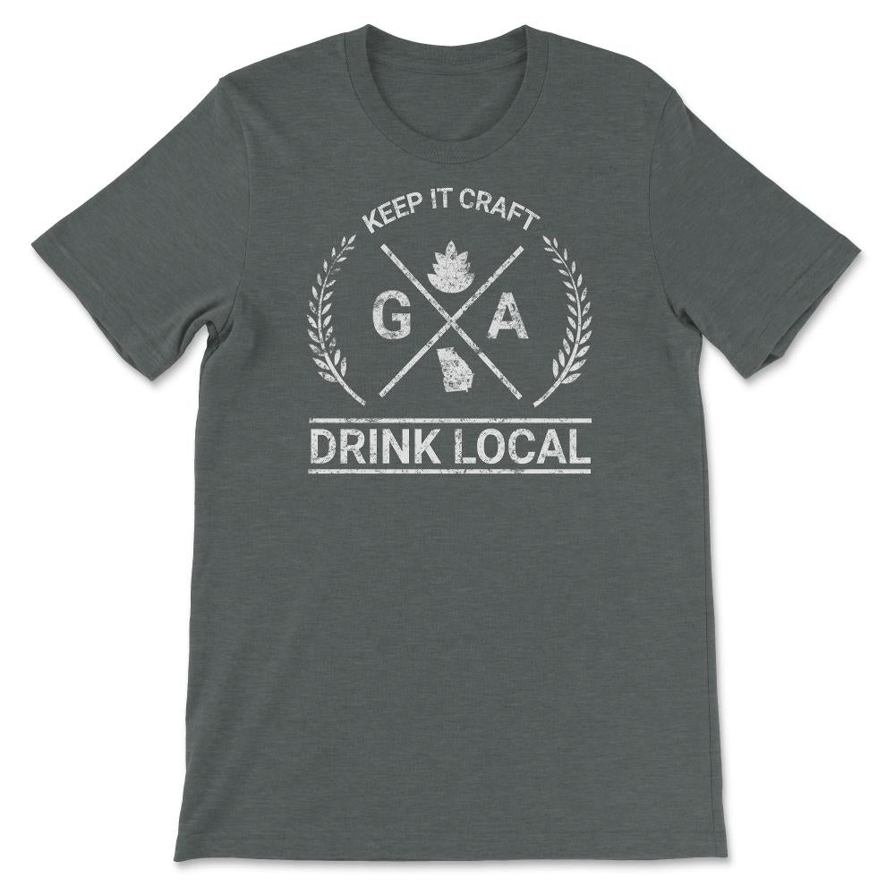 Drink Local Georgia Vintage Craft Beer Brewing Unisex T-shirt - Unisex T-Shirt - Dark Grey Heather