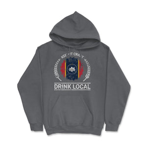 Drink Local Mississippi Vintage Craft Beer Brewing - Hoodie - Smoke Grey