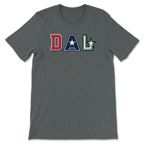 Dallas Texas Sports Fan Three Letter City Abbreviation - Unisex T-Shirt - Dark Grey Heather