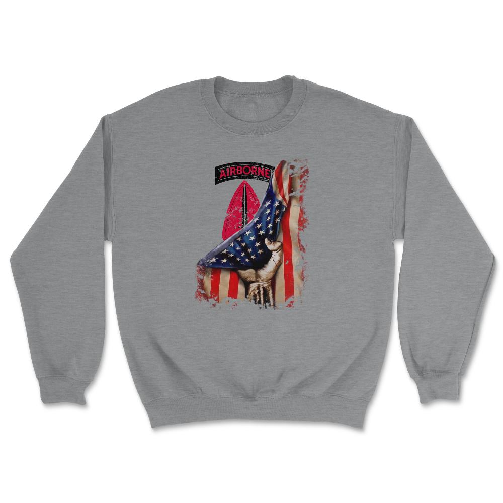 USASOC Patch Flag Tear Patriotic Special Operations Gift - Unisex Sweatshirt - Grey Heather