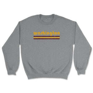 Vintage Washington DC Retro Three Stripe Weathered - Unisex Sweatshirt - Grey Heather