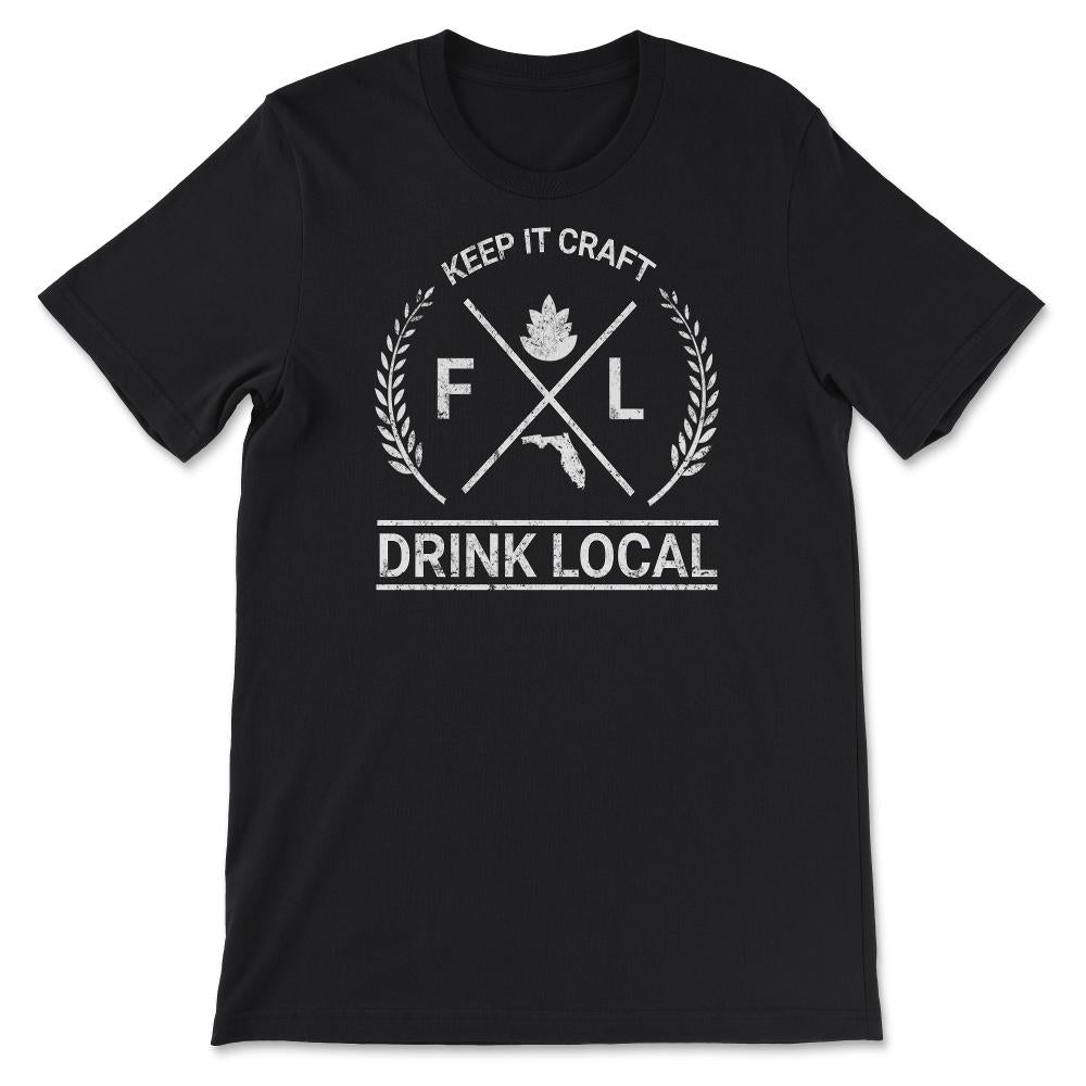 Drink Local Florida Vintage Craft Beer Brewing Unisex T-shirt - Unisex T-Shirt - Black