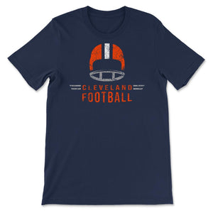 Cleveland Football Vintage Helmet Retro Style Ohio Fan Gift - Unisex T-Shirt - Navy