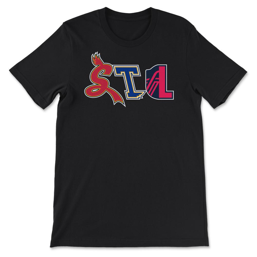St. Louis Missouri Sports Fan Three Letter City Abbreviation - Unisex T-Shirt - Black