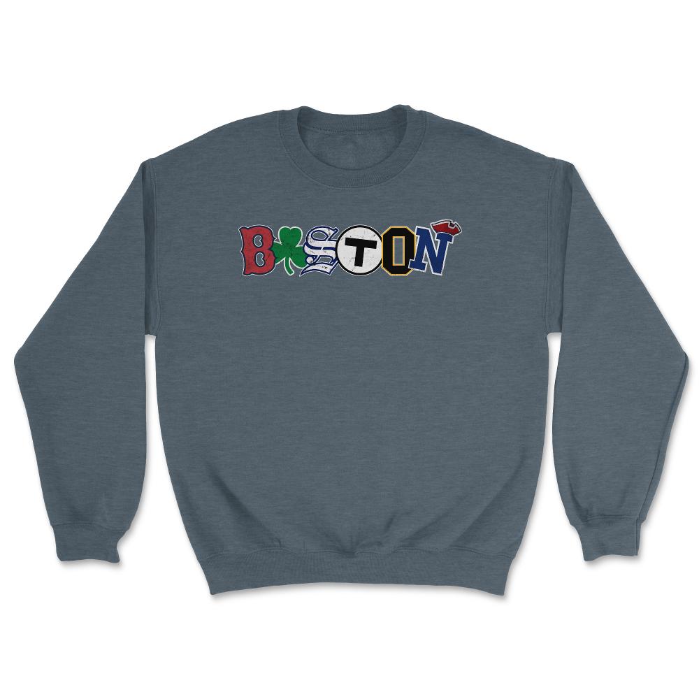 Vintage Boston Massachusetts Sports Fan City Pride Townie Southie - Unisex Sweatshirt - Dark Grey Heather