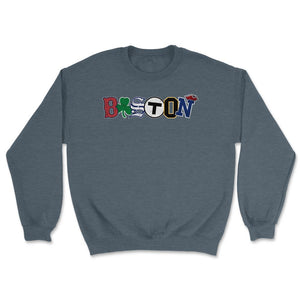 Vintage Boston Massachusetts Sports Fan City Pride Townie Southie - Unisex Sweatshirt - Dark Grey Heather