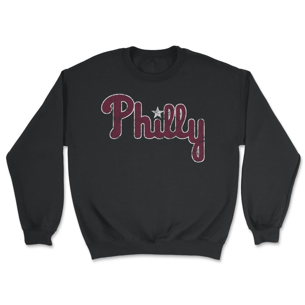 Throwback Philadelphia Baseball Philly PA Retro Fan - Unisex Sweatshirt - Black