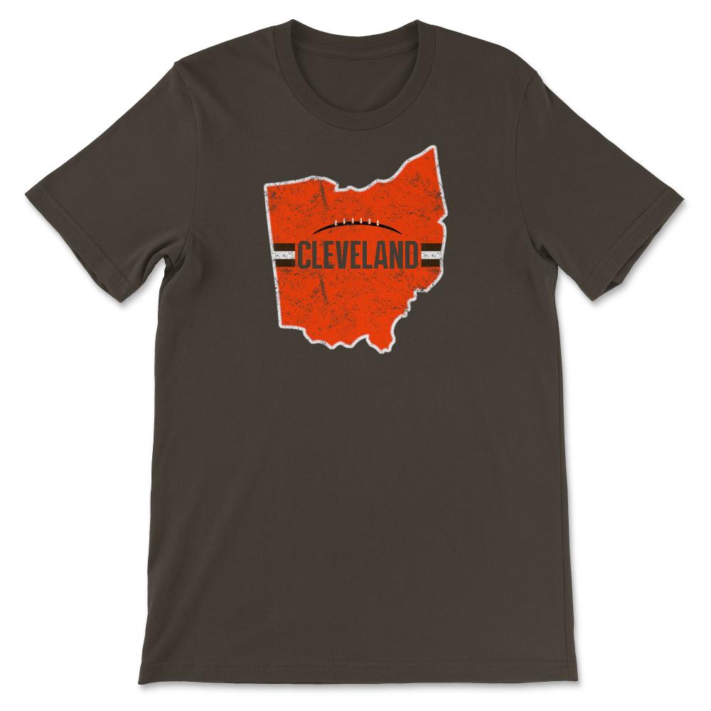 Cleveland Ohio Football State Outline Helmet Stripe Fan - Unisex T-Shirt - Brown