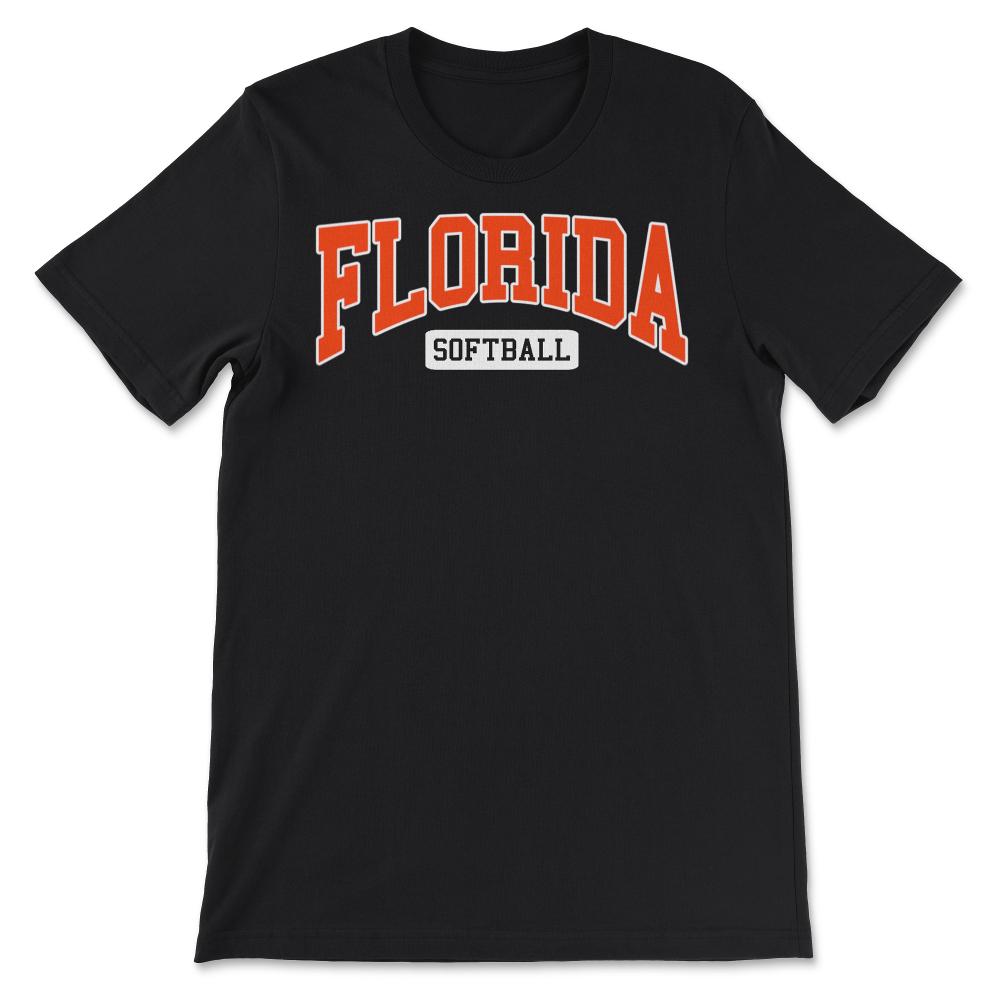 Florida Softball Classic Retro Style Softball Player - Unisex T-Shirt - Black