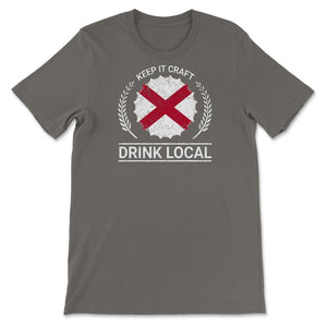 Drink Local Alabama Vintage Craft Beer bottle Cap Brewing - Unisex T-Shirt - Smoke Grey