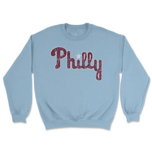 Throwback Philadelphia Baseball Philly PA Retro Fan - Unisex Sweatshirt - Light Blue