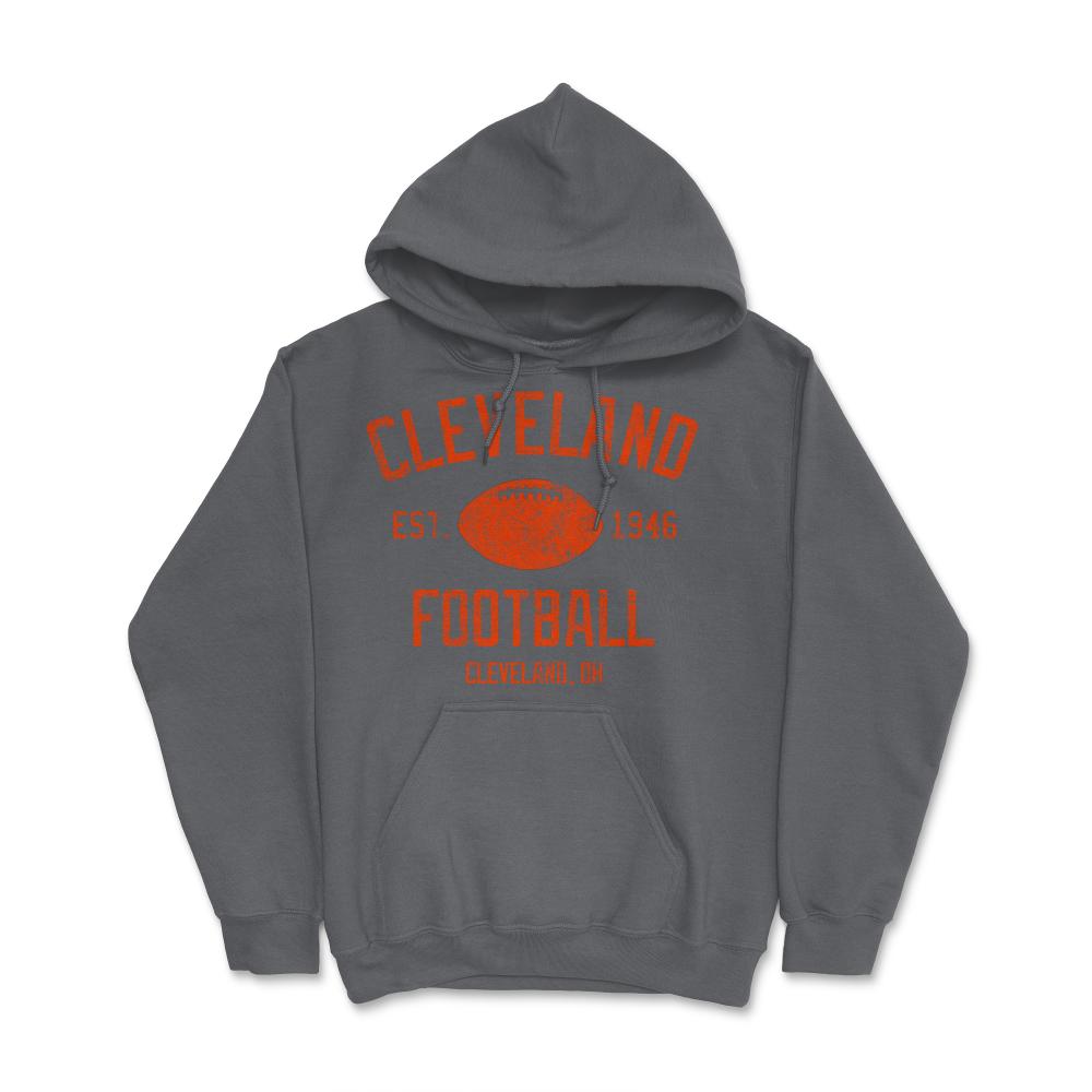 Cleveland Football Fan Retro Founded Gift - Hoodie - Smoke Grey