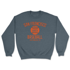 Vintage San Francisco California Baseball Retro Founded Classic Retro - Unisex Sweatshirt - Dark Grey Heather