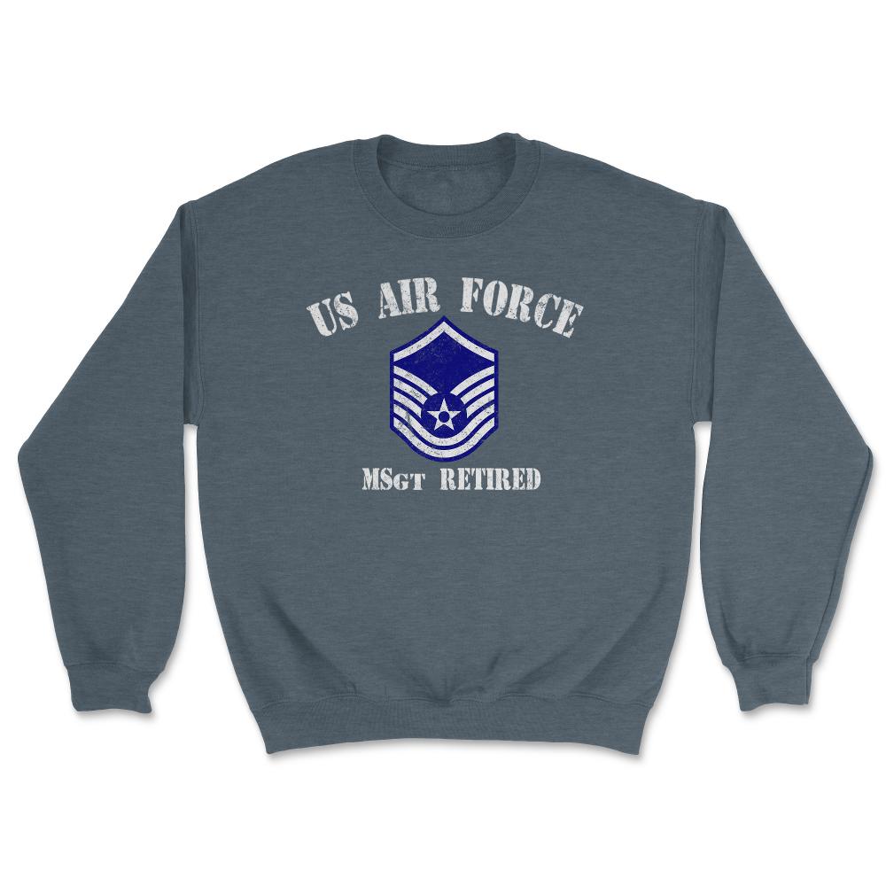 Vintage Retired Air Force Master Sergeant Military Veteran Retiree - Unisex Sweatshirt - Dark Grey Heather
