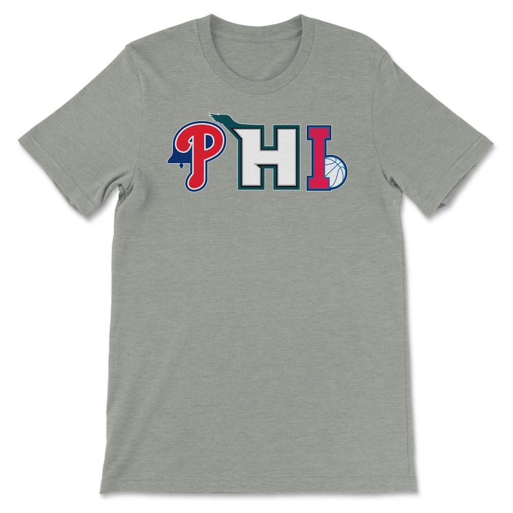 Philadelphia Pennsylvania Sports Fan Three Letter City Abbreviation - Unisex T-Shirt - Grey Heather