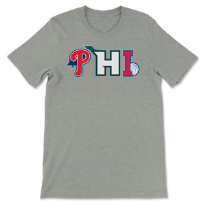 Philadelphia Pennsylvania Sports Fan Three Letter City Abbreviation - Unisex T-Shirt - Grey Heather