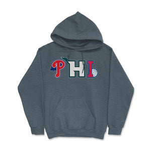 Philadelphia Pennsylvania Sports Fan Three Letter City Abbreviation - Hoodie - Dark Grey Heather