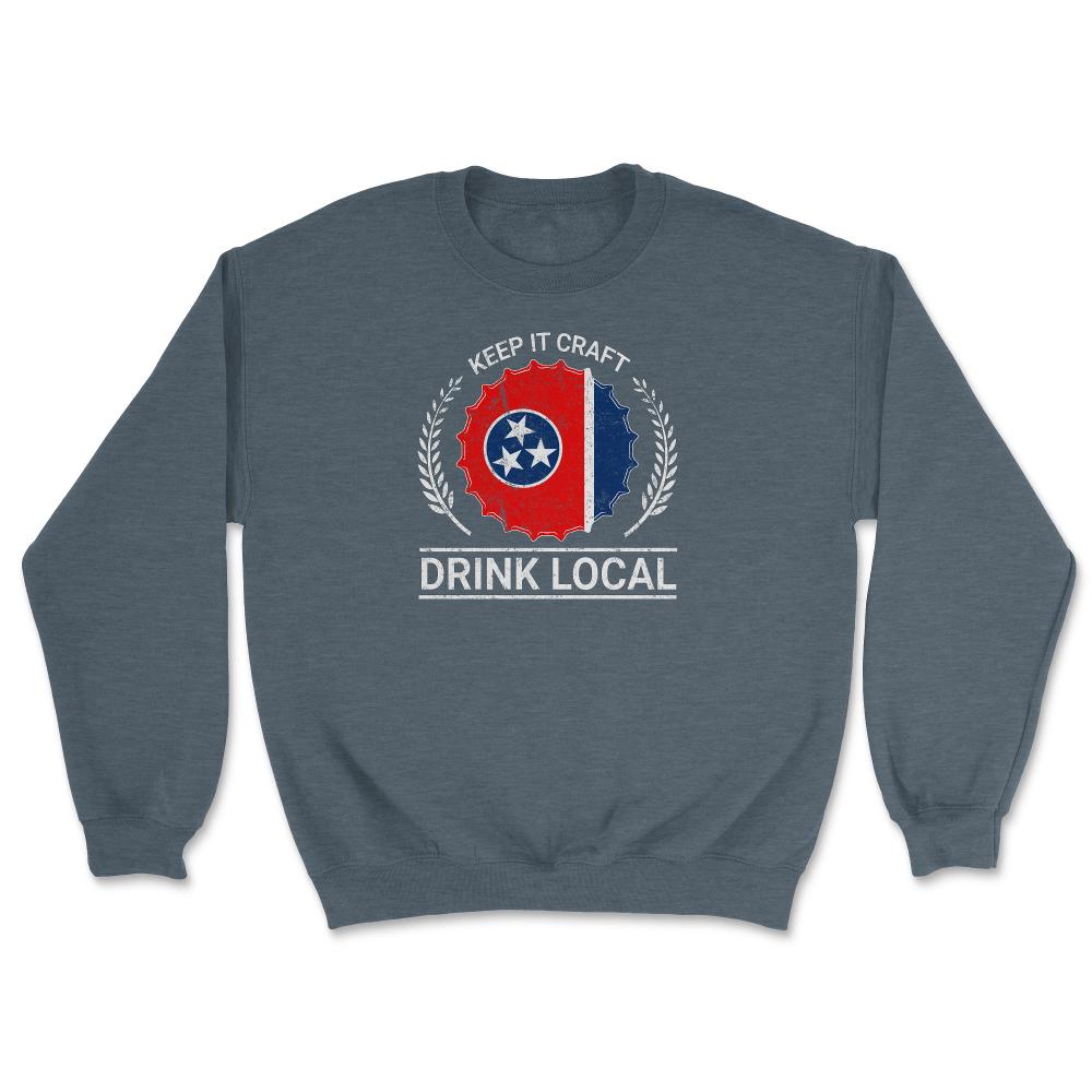 Drink Local Tennessee Vintage Craft Beer Bottle Cap Brewing - Unisex Sweatshirt - Dark Grey Heather