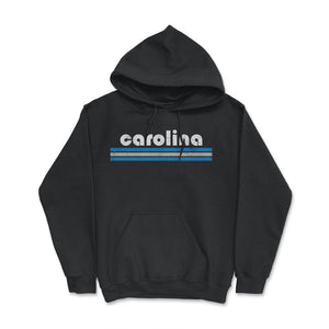 Vintage North Carolina Retro Three Stripe Weathered - Hoodie - Black