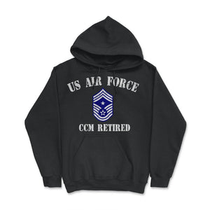 Vintage Retired Air Force Command Chief Master Sergeant Military - Hoodie - Black