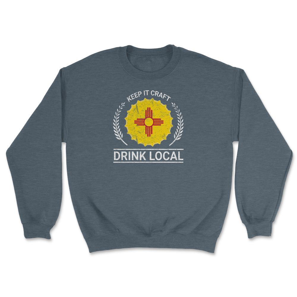 Drink Local New Mexico Vintage Craft Beer Bottle Cap Brewing - Unisex Sweatshirt - Dark Grey Heather