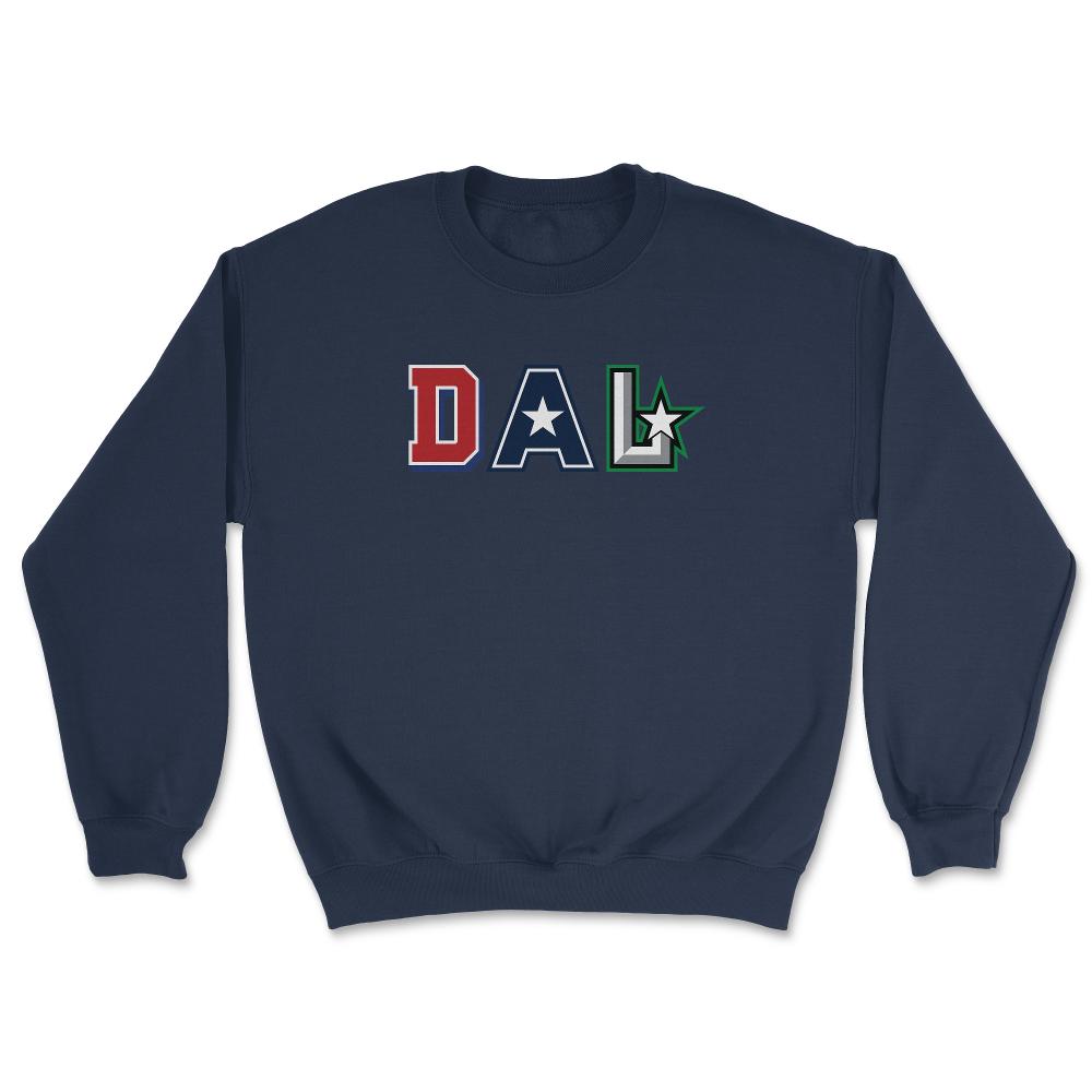 Dallas Texas Sports Fan Three Letter City Abbreviation - Unisex Sweatshirt - Navy