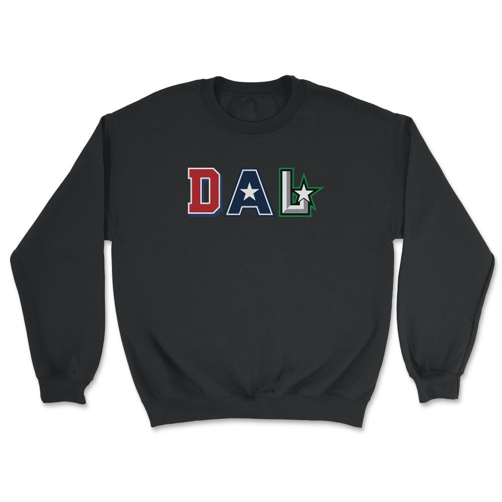 Dallas Texas Sports Fan Three Letter City Abbreviation - Unisex Sweatshirt - Black