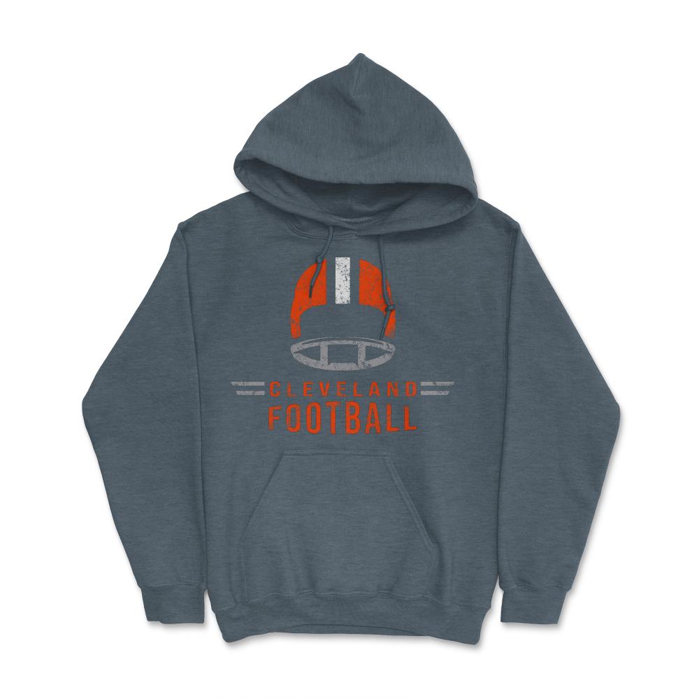 Cleveland Football Vintage Helmet Retro Style Ohio Fan Gift - Hoodie - Dark Grey Heather