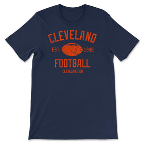 Cleveland Football Fan Retro Founded Gift - Unisex T-Shirt - Navy