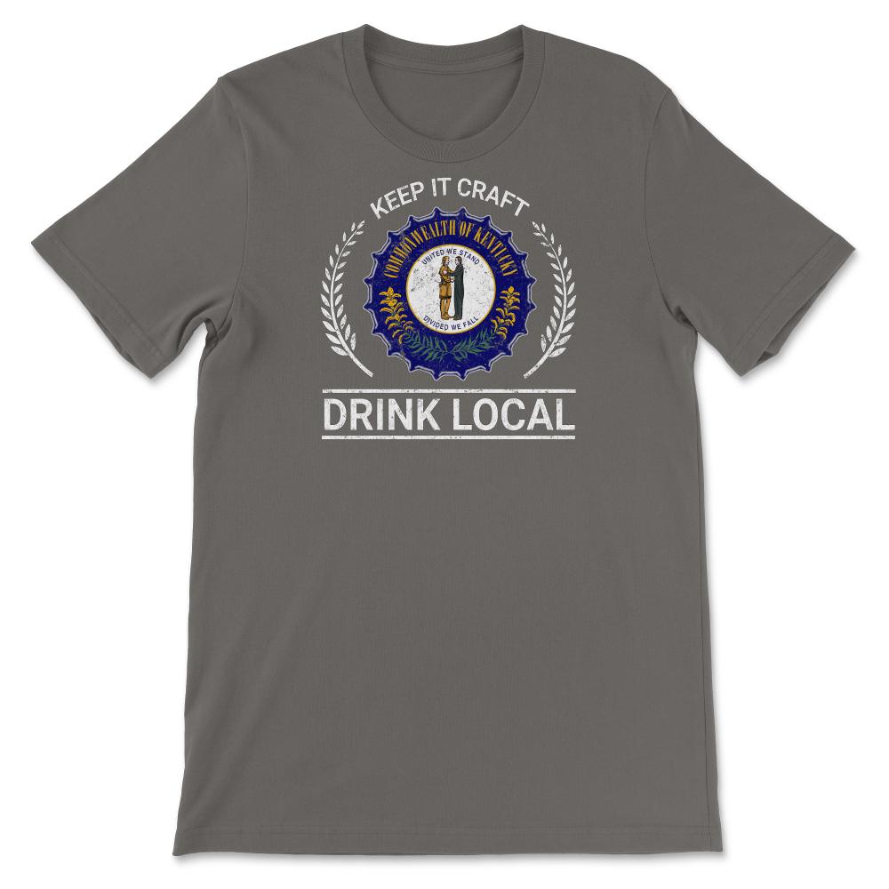 Drink Local Kentucky Vintage Craft Beer Bottle Cap Brewing - Unisex T-Shirt - Smoke Grey