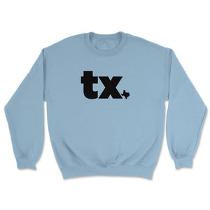 Texas Two Letter State Abbreviation Unique Resident - Unisex Sweatshirt - Light Blue