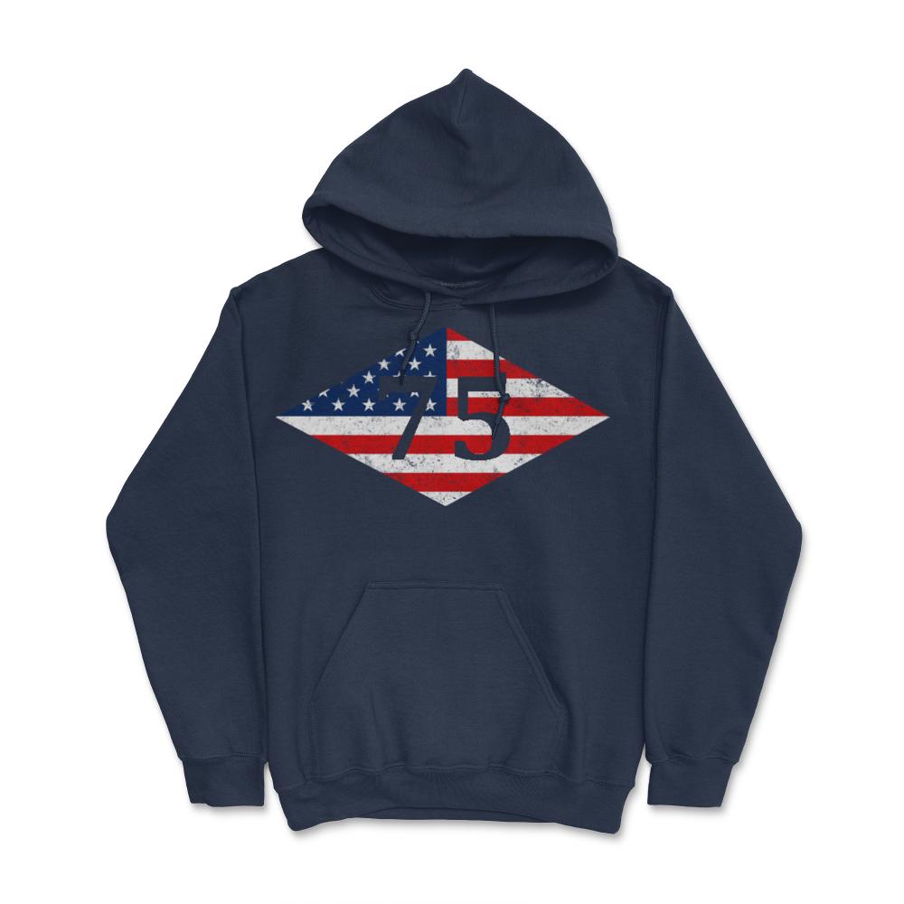 75th Ranger Regiment USA Flag Diamond Patriotic Military Army Gift - Hoodie - Navy