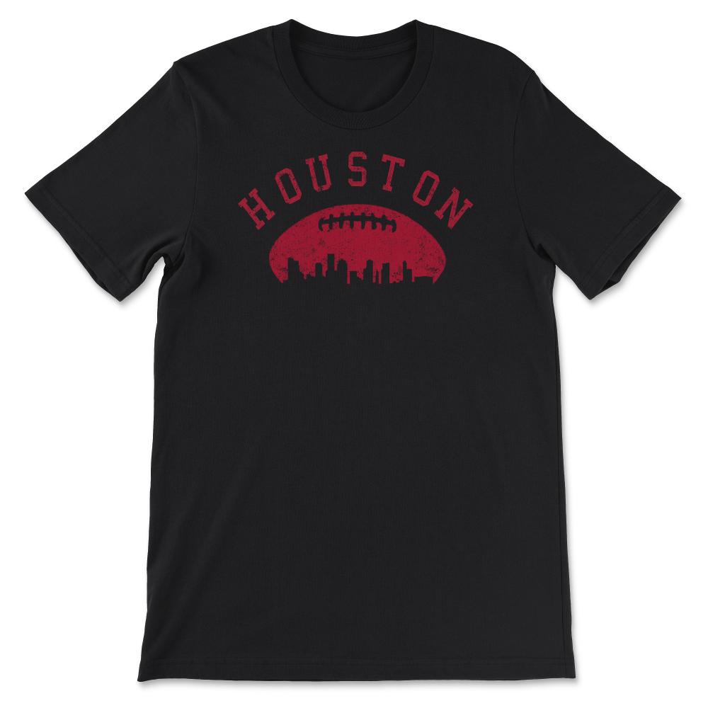 Vintage Houston Texas Football City Skyline Gameday Tailgating - Unisex T-Shirt - Black