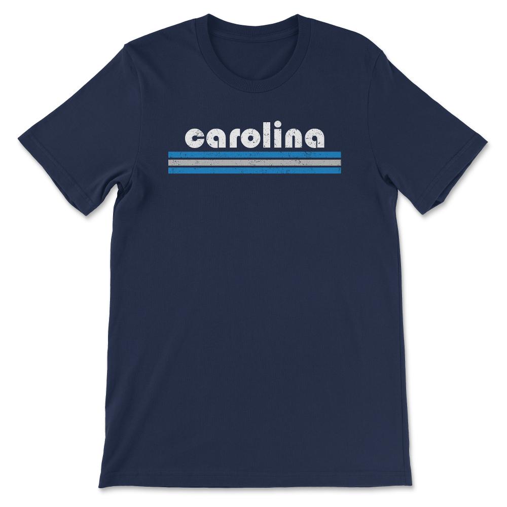 Vintage North Carolina Retro Three Stripe Weathered - Unisex T-Shirt - Navy