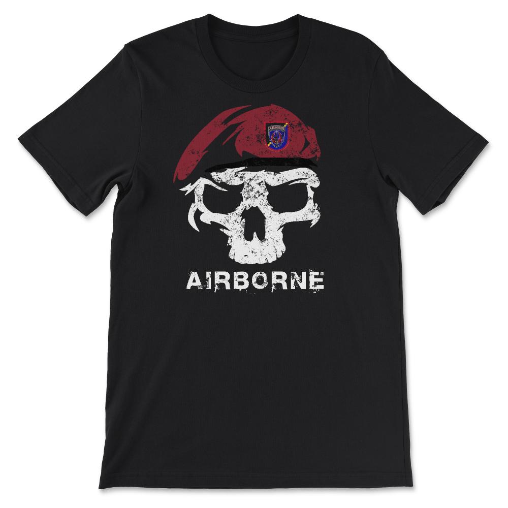 Vintage Army ARSOAC Skull Maroon Beret Special Operations Aviation - Unisex T-Shirt - Black