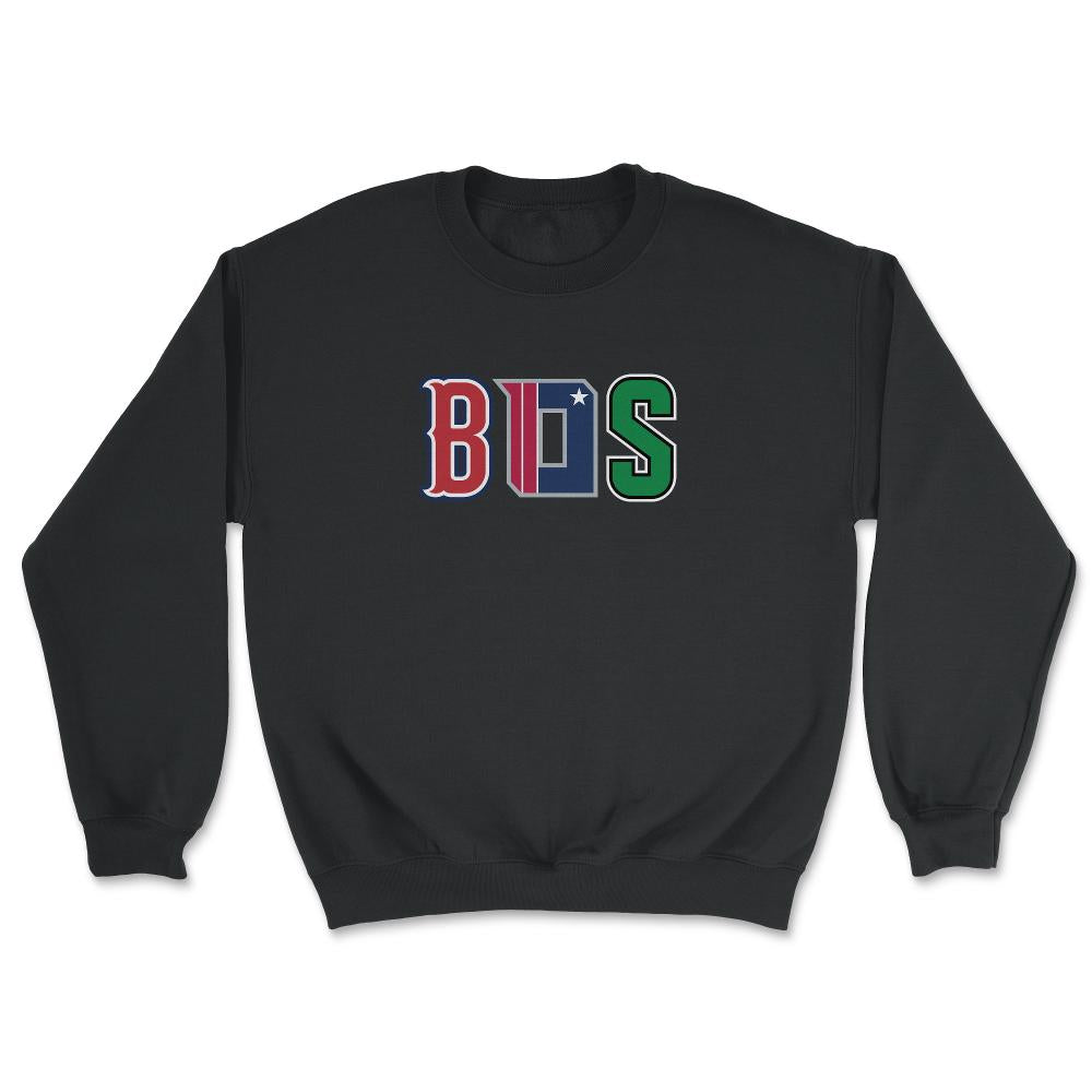 Boston Massachusetts Sports Fan Three Letter City Abbreviation - Unisex Sweatshirt - Black