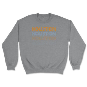 Houston Texas Soccer Retro Style Color Fade Futbol Club Fan - Unisex Sweatshirt - Grey Heather