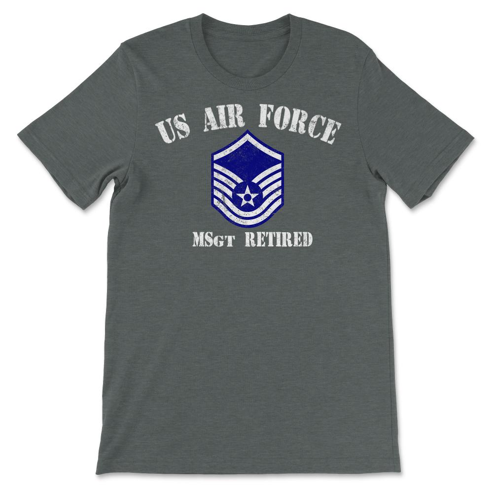 Vintage Retired Air Force Master Sergeant Military Veteran Retiree - Unisex T-Shirt - Dark Grey Heather