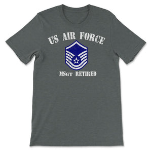 Vintage Retired Air Force Master Sergeant Military Veteran Retiree - Unisex T-Shirt - Dark Grey Heather