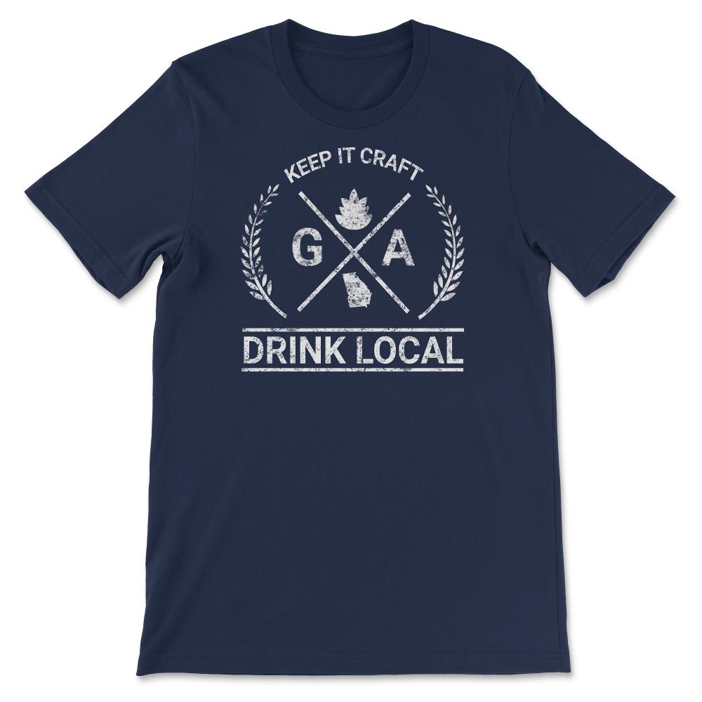 Drink Local Georgia Vintage Craft Beer Brewing Unisex T-shirt - Unisex T-Shirt - Navy
