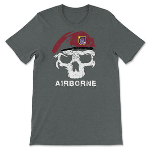 Vintage Army 95th Civil Affairs Skull Maroon Beret Special Operations - Unisex T-Shirt - Dark Grey Heather