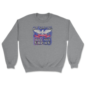 Military Veteran & Mason "My Oaths Will Not Expire" US Masonic Flag - Unisex Sweatshirt - Grey Heather