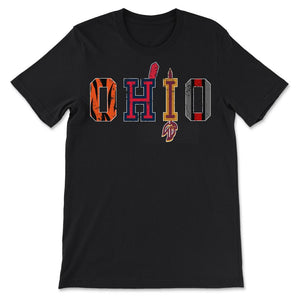 OHIO Sports Forever Vintage Cincinnati, Cleveland & Columbus Fan Gift - Unisex T-Shirt - Black