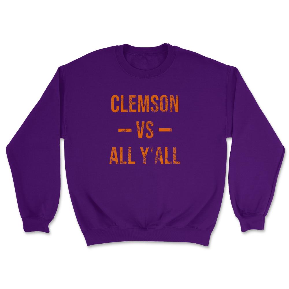 Clemson Vs All Y'All Vintage Weathered Southerner South Carolina - Unisex Sweatshirt - Purple