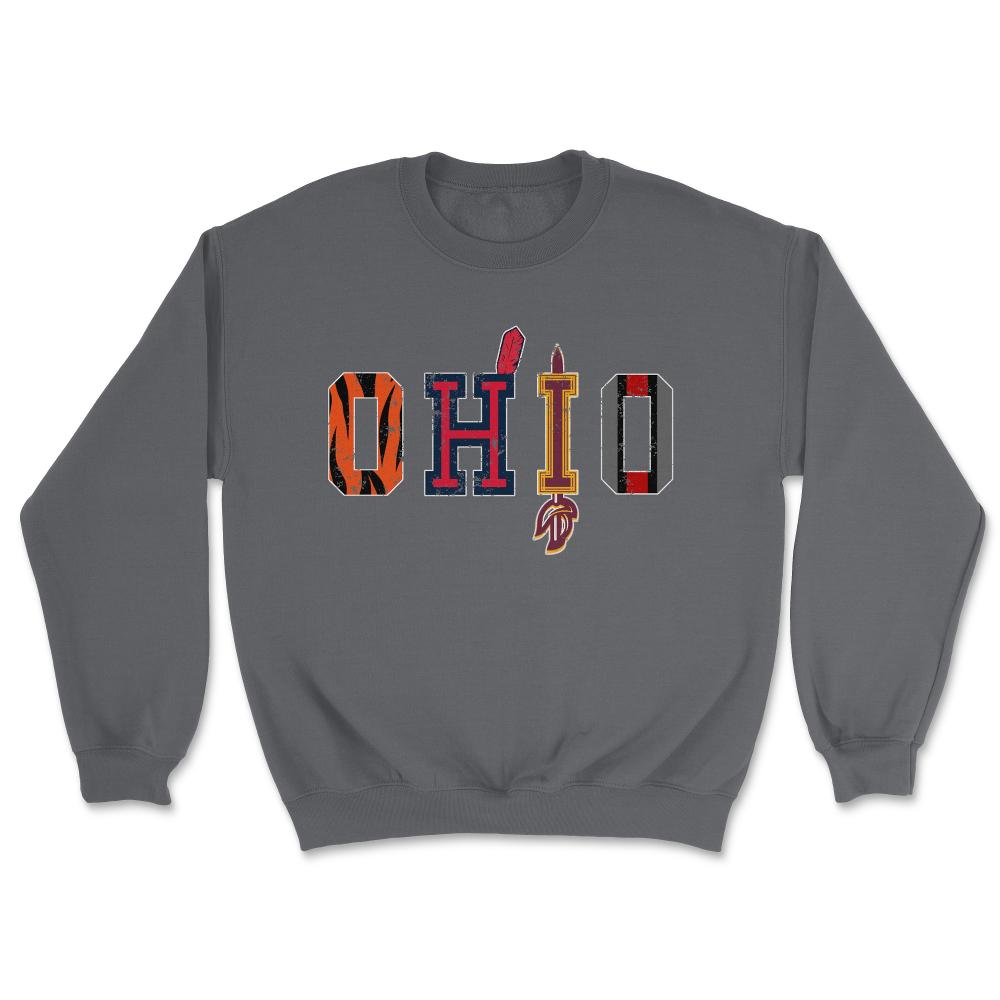OHIO Sports Forever Vintage Cincinnati, Cleveland & Columbus Fan Gift - Unisex Sweatshirt - Smoke Grey