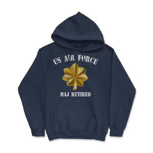 Vintage Retired Air Force Major Military Veteran Retiree - Hoodie - Navy