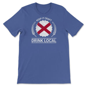 Drink Local Alabama Vintage Craft Beer bottle Cap Brewing - Unisex T-Shirt - Royal Blue