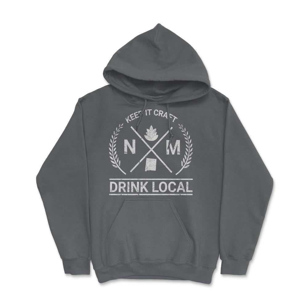 Drink Local New Mexico Vintage Craft Beer Brewing - Hoodie - Smoke Grey